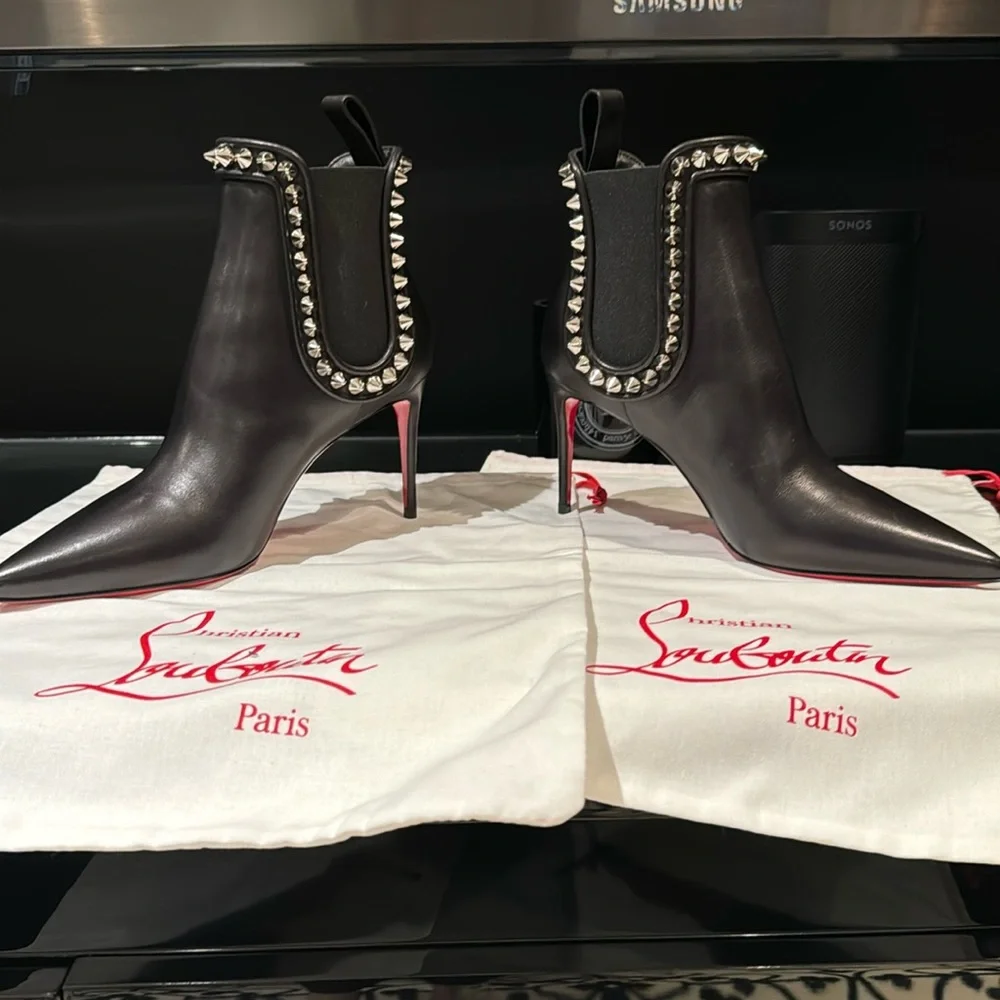 Christian Louboutin - Capaboot 85mm Spiked Napa Stiletto Ankle Boot - Picture 13 of 16